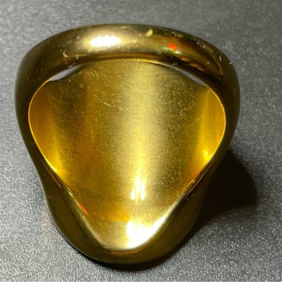 Large 18K Gold Heavy Plated MOP Ring Sz.7.2 - Picture 4 of 5